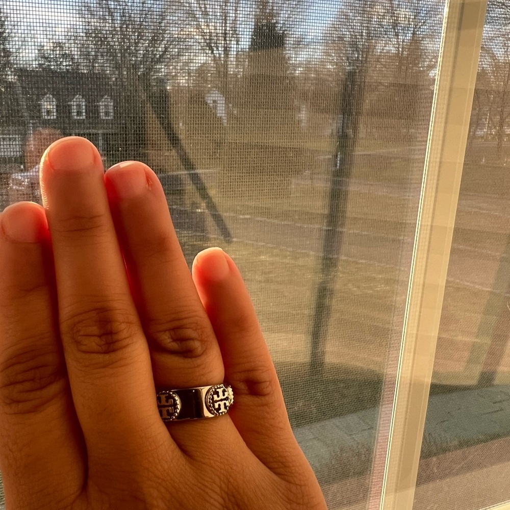 Tory Burch Silver Logo/Icon Ring - Picture 8 of 10